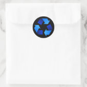 Symbole de recyclage bleu Sticker (Sac)