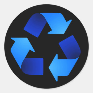 Symbole de recyclage bleu Sticker