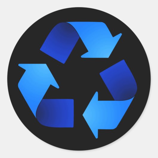 Symbole de recyclage bleu Sticker (Devant)