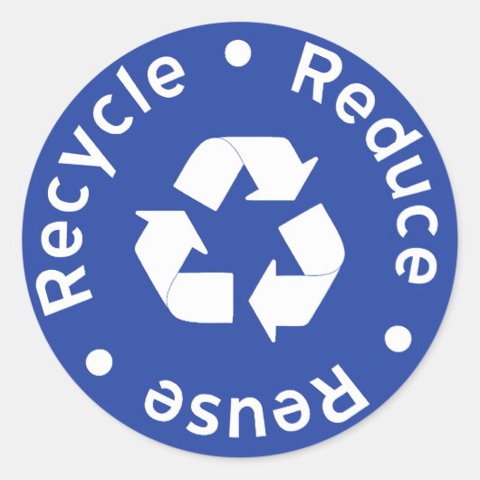 Symbole de recyclage bleu Sticker (Devant)