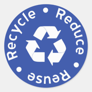 Symbole de recyclage bleu Sticker