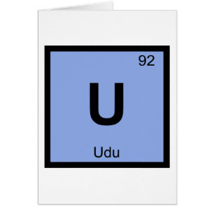 Symbole de table périodique U - Udu Music Chimie