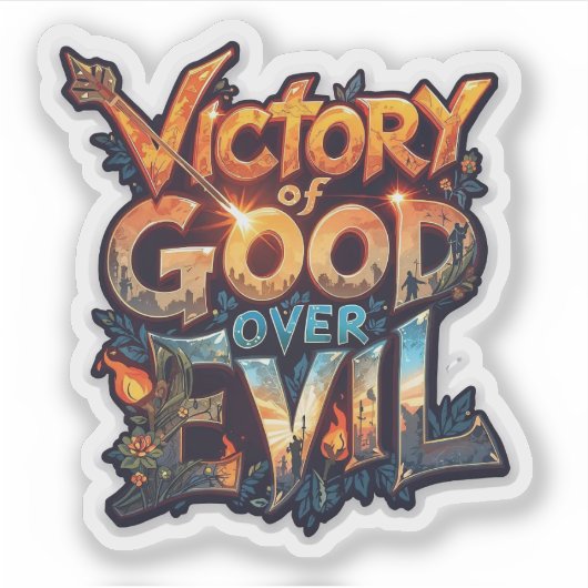 Symbole de triomphe Dussehra 2025 - Sticker découp (Devant)