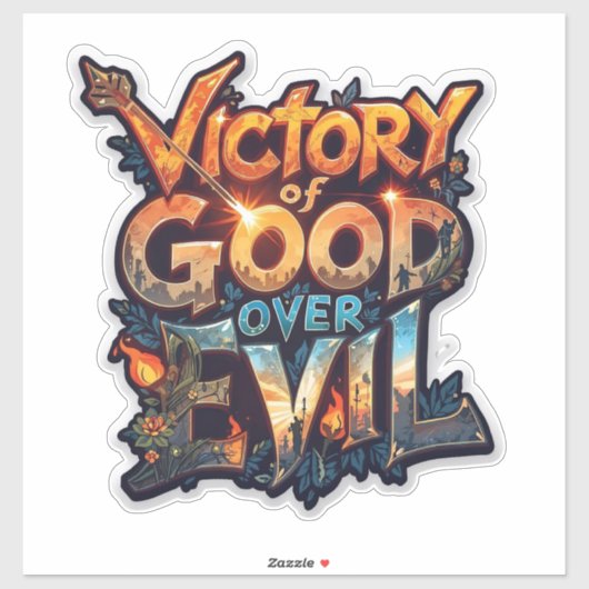 Symbole de triomphe Dussehra 2025 - Sticker découp (Feuille)