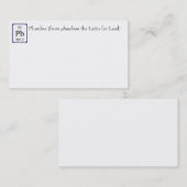 Symbole d'élément de plomb carte de visite de plom (Devant / Derrière)