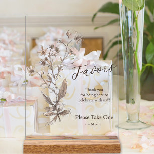 Symbole des faveurs de mariage Fleur sauvage rusti