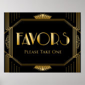 Symbole des faveurs de mariage | Gatsby Art Déco (Devant)