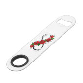 Symbole d'infini avec les roses rouges (Devant angulaire)