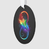 Symbole d'infini avec plume arc-en-ciel (devant)