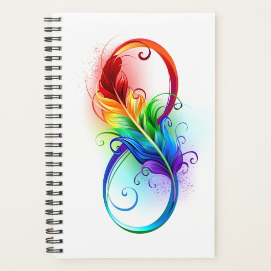 Symbole d'infini avec plume arc-en-ciel (Devant)