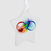 Symbole d'infini avec plume arc-en-ciel (devant)