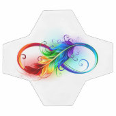 Symbole d'infini avec plume arc-en-ciel (Plat)
