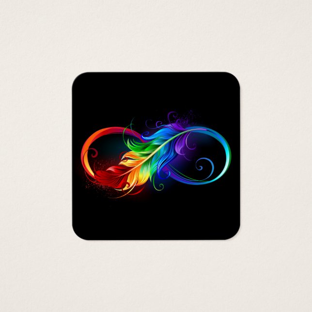 Symbole d'infini avec plume arc-en-ciel (Devant)