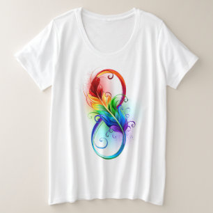Symbole d'infini avec plume arc-en-ciel