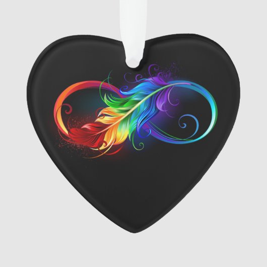 Symbole d'infini avec plume arc-en-ciel (devant)