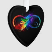 Symbole d'infini avec plume arc-en-ciel (devant)