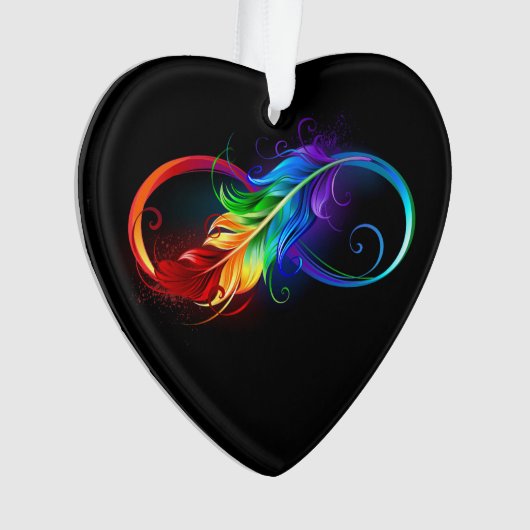 Symbole d'infini avec plume arc-en-ciel (devant)