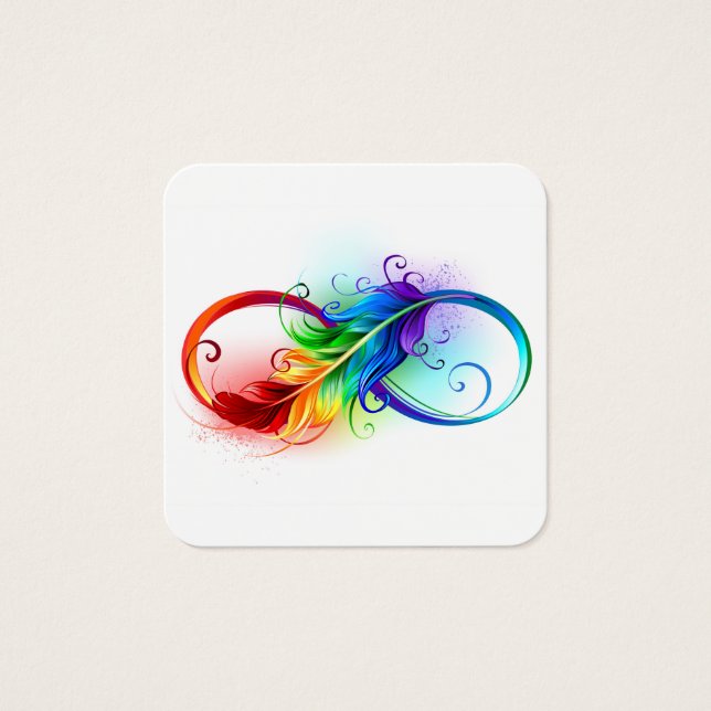 Symbole d'infini avec plume arc-en-ciel (Devant)