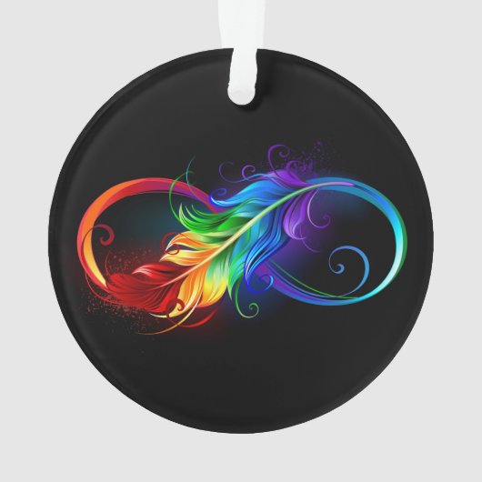 Symbole d'infini avec plume arc-en-ciel (dos)