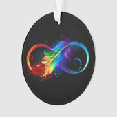 Symbole d'infini avec plume arc-en-ciel (devant)