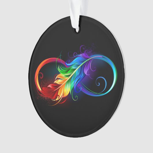 Symbole d'infini avec plume arc-en-ciel (devant)