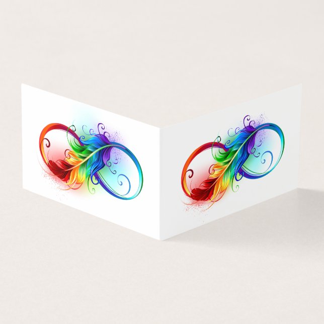 Symbole d'infini avec plume arc-en-ciel (Outside)