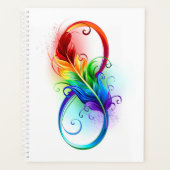 Symbole d'infini avec plume arc-en-ciel (Devant)