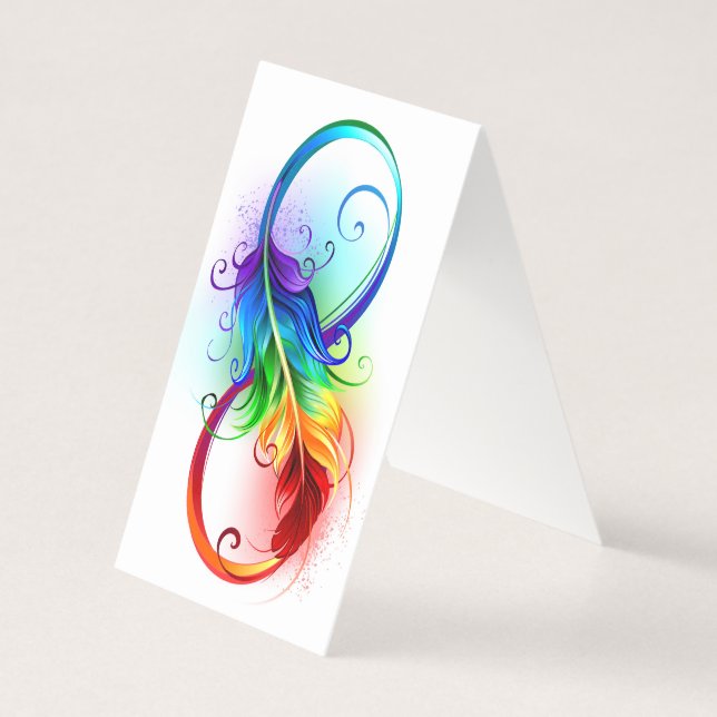 Symbole d'infini avec plume arc-en-ciel (Back)