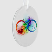 Symbole d'infini avec plume arc-en-ciel (devant)