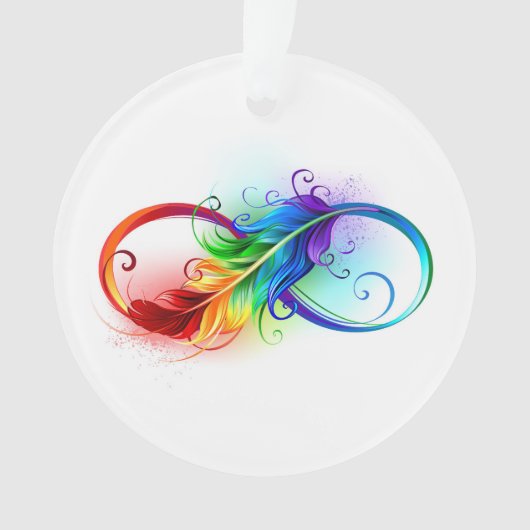 Symbole d'infini avec plume arc-en-ciel (devant)