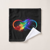 Symbole d'infini avec plume arc-en-ciel (Gant de toilette)