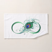 Symbole d'infini avec plume de paon (Serviette à main)