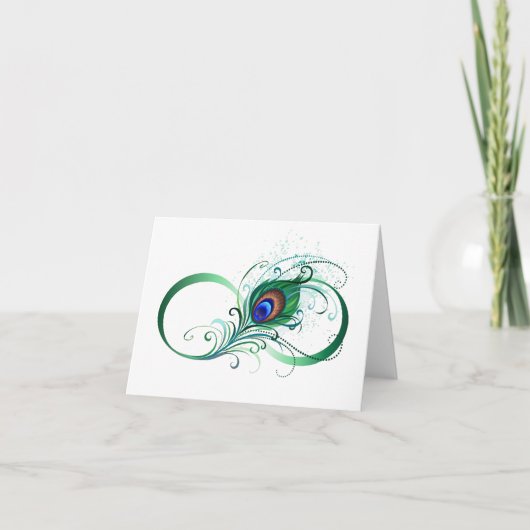 Symbole d'infini avec plume de paon (Devant)