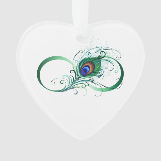 Symbole d'infini avec plume de paon (devant)