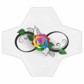 Symbole d'infini avec Rose arc-en-ciel (Plat)
