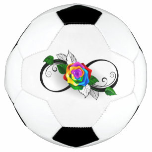 Symbole d'infini avec Rose arc-en-ciel