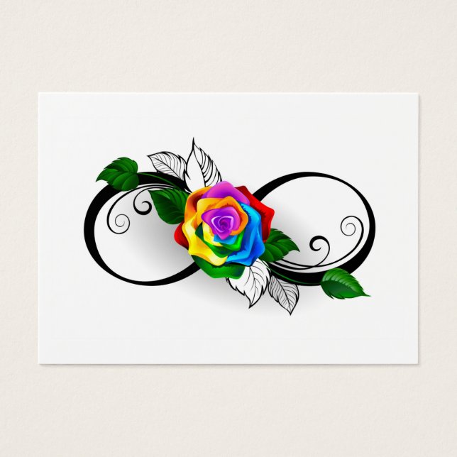 Symbole d'infini avec Rose arc-en-ciel (Devant)