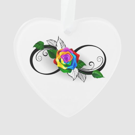 Symbole d'infini avec Rose arc-en-ciel (dos)