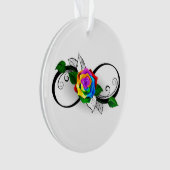 Symbole d'infini avec Rose arc-en-ciel (devant)
