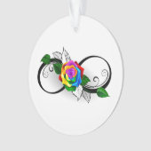 Symbole d'infini avec Rose arc-en-ciel (devant)