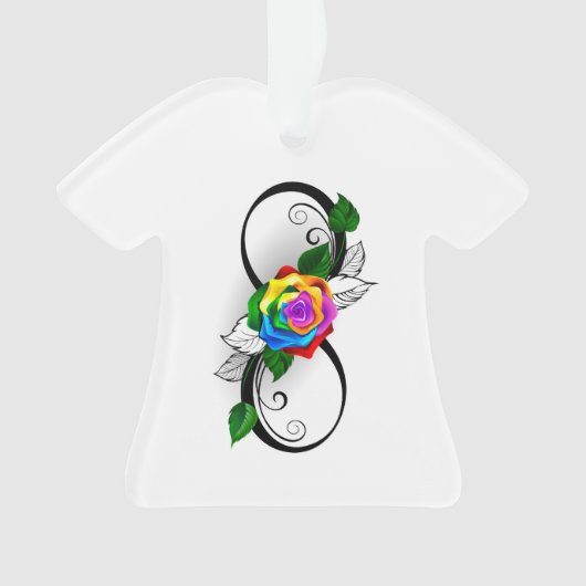 Symbole d'infini avec Rose arc-en-ciel (devant)
