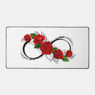 Symbole d'infini avec roses rouges