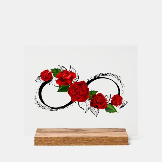 Symbole d'infini avec roses rouges (Recto)