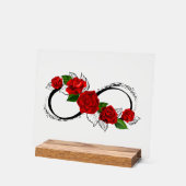 Symbole d'infini avec roses rouges (Angle)