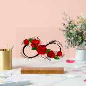 Symbole d'infini avec roses rouges (Mariage)