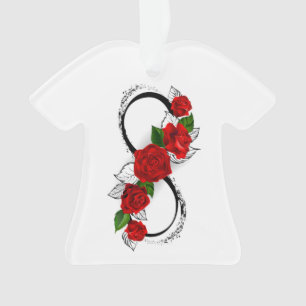 Symbole d'infini avec roses rouges