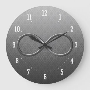 Symbole d'infini Damask arrière - plan Horloge mur