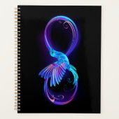 Symbole d'infini néon avec colibri brillant (Devant)