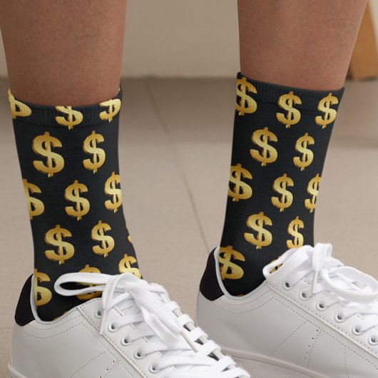 Symbole Dollar Chaussettes Gold Black