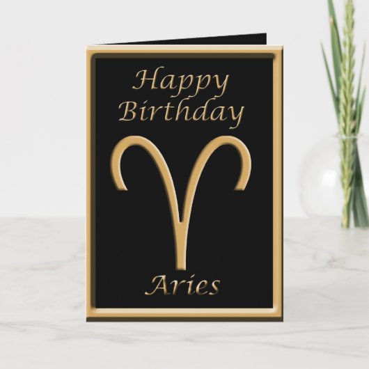 Symbole d'or Aries Carte de voeux d'anniversaire n (Devant)